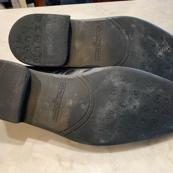 Stacy Adams Slip on Textured Black Leather Buckle Loafers Sz 10 - Picture 8 of 8